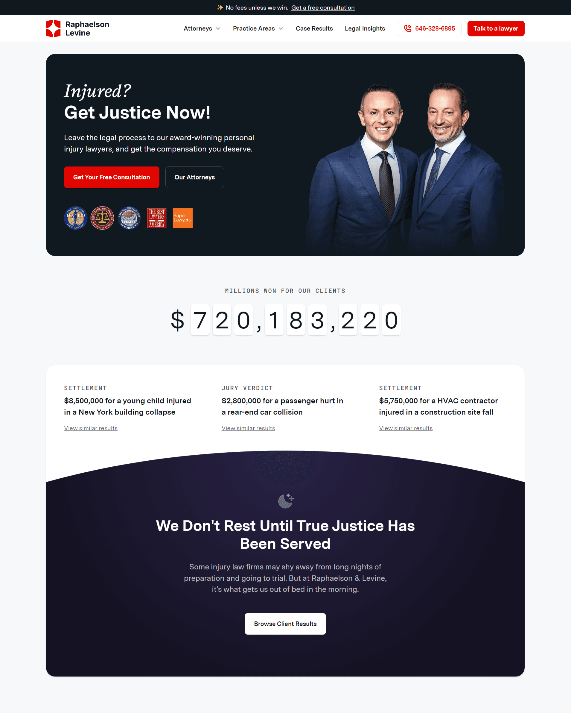 Raphaelson LevineWebsite design